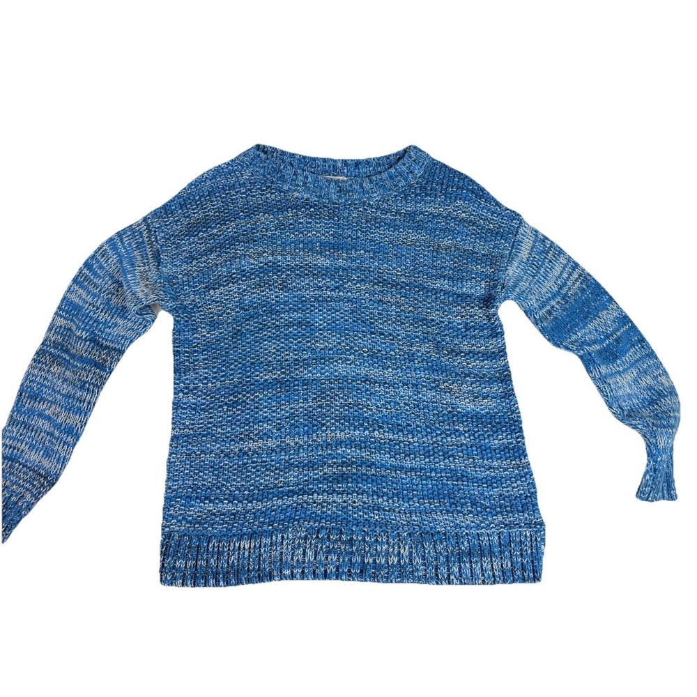Gap Blue‎ Marled Cotton Sweater M Chunky Knit Coastal Cozy Casual Coastal